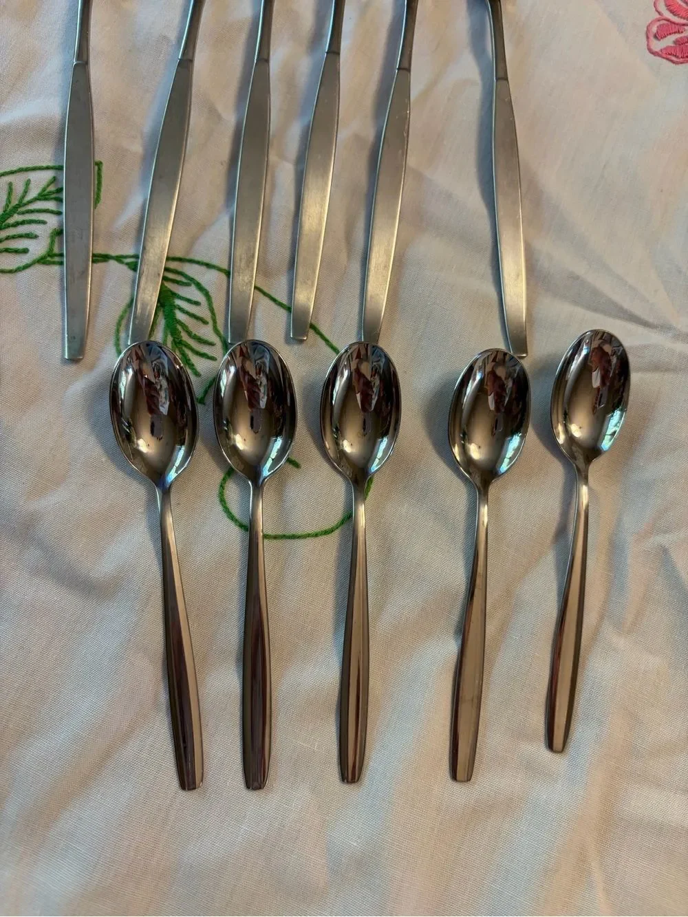 Oneida Community Vintage Frosted Cocktail Forks set of 6 with Cocktail Spoons